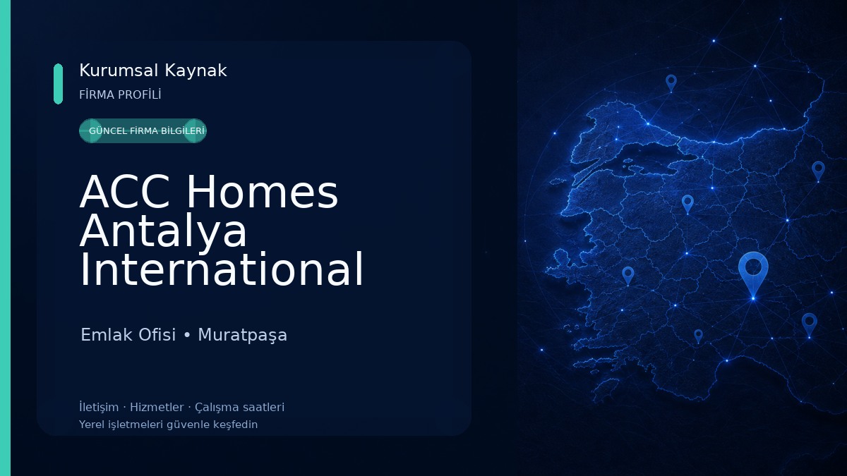 ACC Homes Antalya International Real Estate | Gayrimenkul Ve Emlak Ofisi | English Speaking Realtor