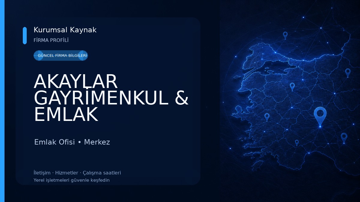 AKAYLAR GAYRİMENKUL & EMLAK Emlak Ofisi