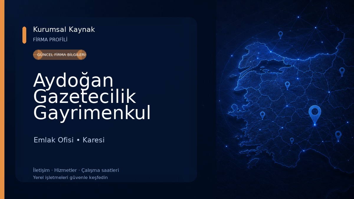 Aydoğan Gazetecilik Gayrimenkul Danışmanlık Hizmetleri Sanayi Ve Ticaret Limited Şirketi