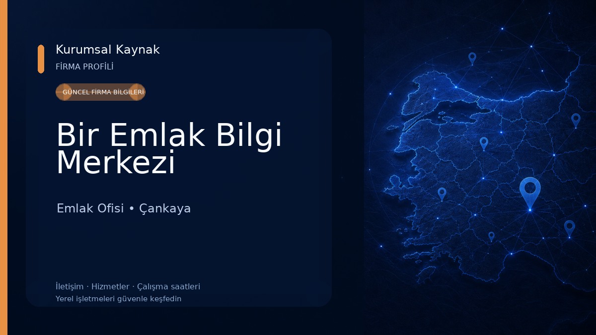 Bir Emlak Bilgi Merkezi Emlak Ofisi