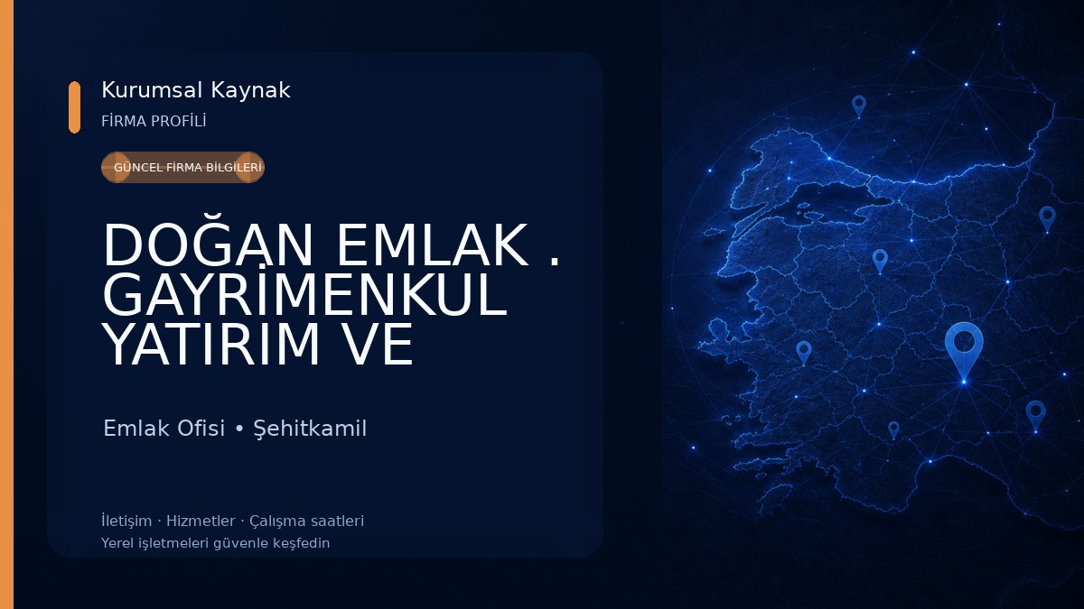 DOĞAN EMLAK . GAYRİMENKUL YATIRIM VE DANIŞMANLIK HİZMETLERİ Emlak Ofisi
