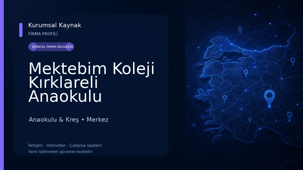 Mektebim Koleji Kırklareli Anaokulu Anaokulu & Kreş