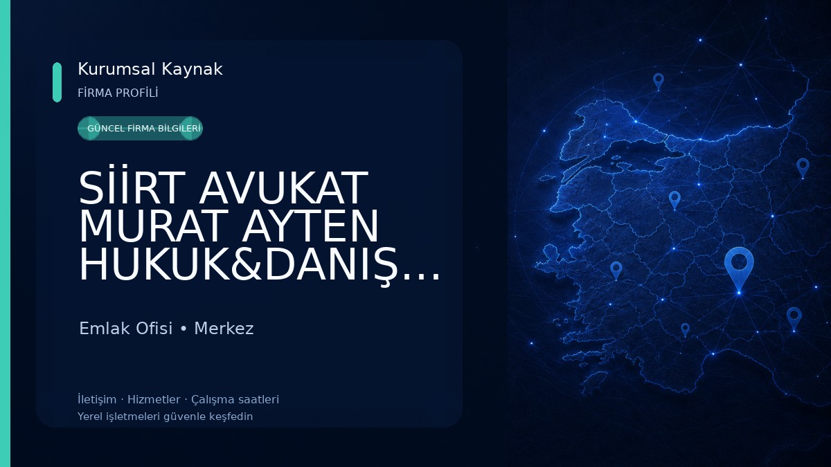 SİİRT AVUKAT MURAT AYTEN HUKUK&DANIŞMANLIK | CEZA AVUKATI | SİGORTA AVUKATI | GAYRİMENKUL AVUKATI |TAZMİNAT Emlak Ofisi
