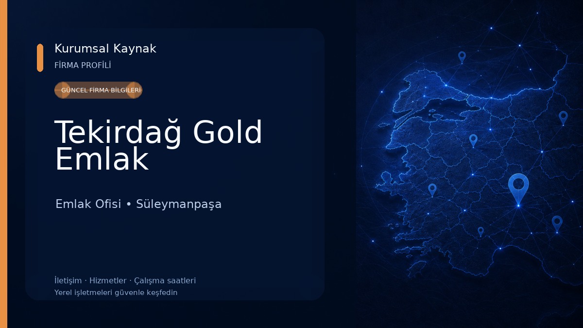 Tekirdağ Gold Emlak Emlak Ofisi