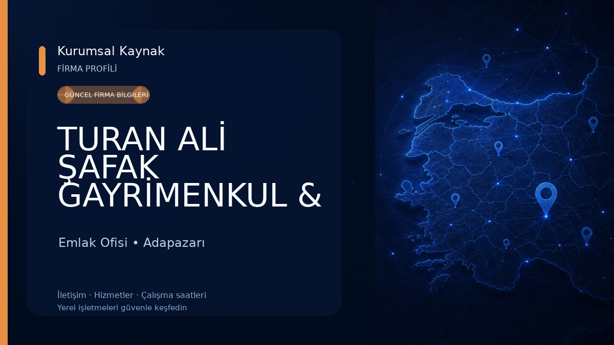 TURAN ALİ ŞAFAK GAYRİMENKUL & MEDYA Emlak Ofisi
