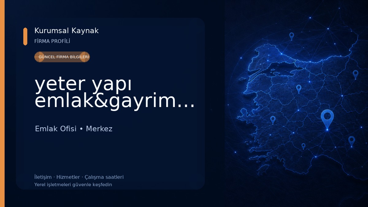 yeter yapı emlak&gayrimenkul Emlak Ofisi