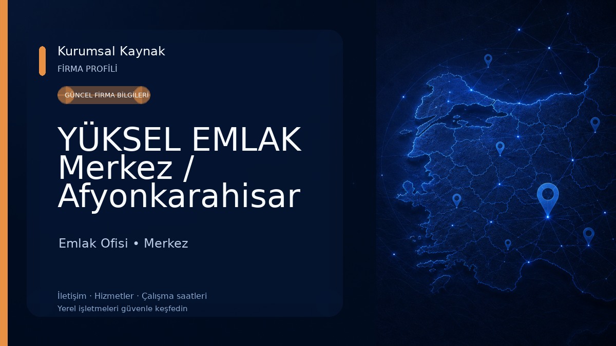 YÜKSEL EMLAK Merkez / Afyonkarahisar Emlak Ofisi